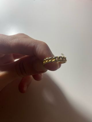 Anillo cadena plata baño oro