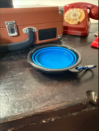Ciotola portatile pieghevole blu