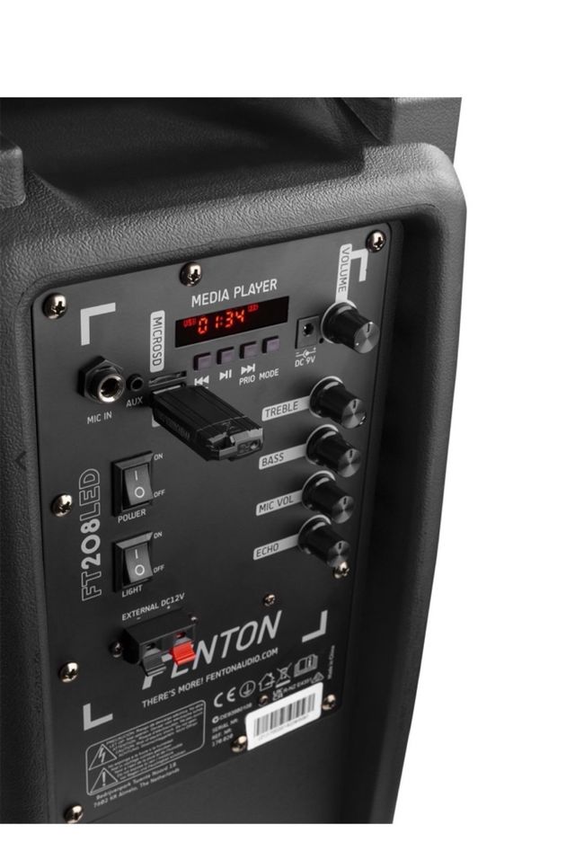 Altavoz Fenton FT208LED Fiesta/Karaoke 500W