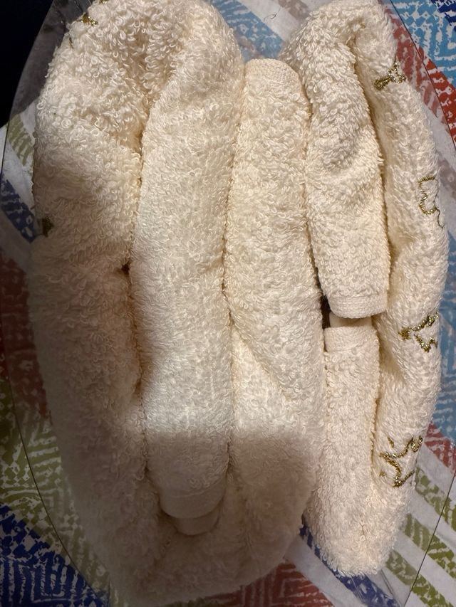 Set Asciugamani Regalo Natale Oro Bianco