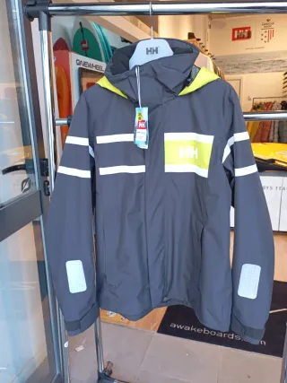 Chaqueta Helly Hansen gris y amarilla