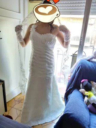 Vestido de novia talla L ajustado M