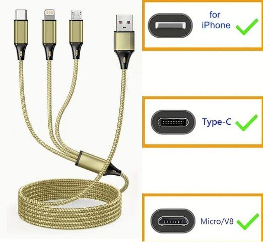 Caricabatterie multi charge Cavo Multi 3 in 1 USB