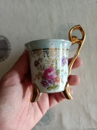 Juego 3 Tazas Vintage con Platos