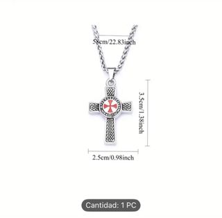 Collar Cruz Templaria Acero Inoxidable