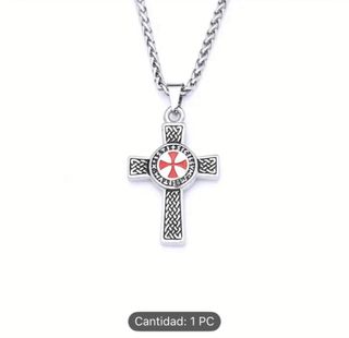 Collar Cruz Templaria Acero Inoxidable