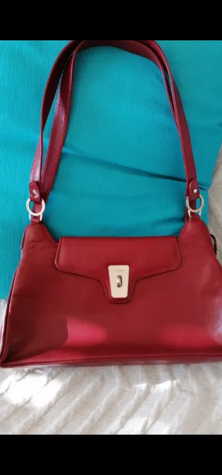 Bolso Vicosta piel auténtica rojo vintage