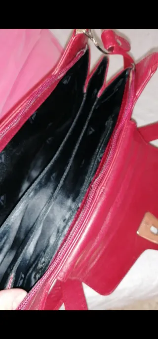 Bolso Vicosta piel auténtica rojo vintage