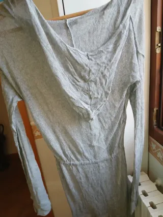 Cardigan lungo con cappuccio grigio