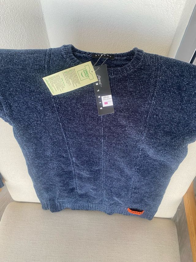 Jersey azul infantil Sisley talla 10-11