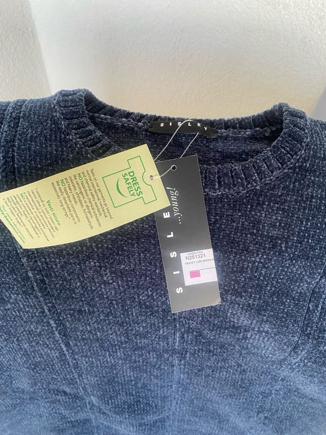 Jersey azul infantil Sisley talla 10-11