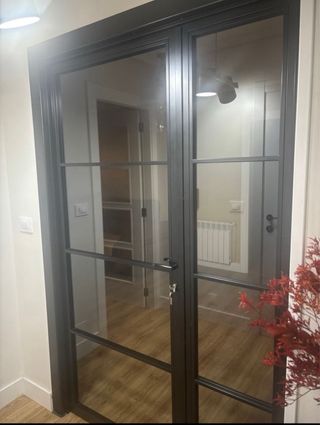 Puerta doble lacada negro