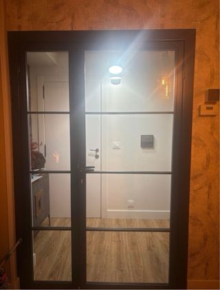 Puerta doble lacada negro