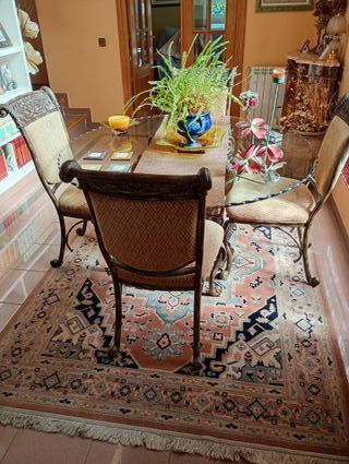 Mesa Cristal Salón + 4 Sillas