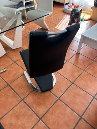 Silla diseño italiano piel blanca