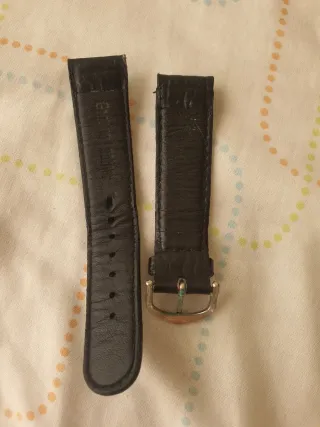 Correa de reloj de piel negra