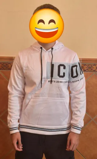 Sudadera ICON blanca, gris  y negra