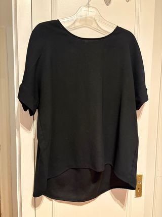 Camisa negra verano manga corta