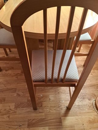 Mesa de comedor ovalada con 6 sillas