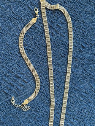 Collar y Pulsera Plata Malla