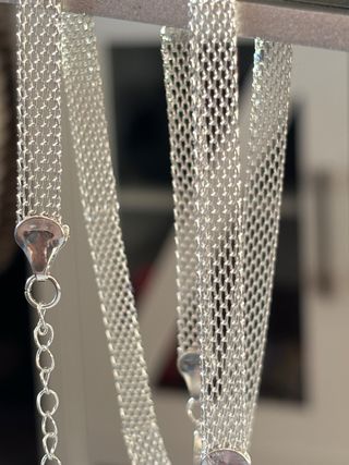Collar y Pulsera Plata Malla