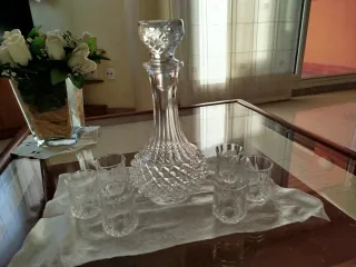 Licorera y 6 vasos Cristal d'Arques