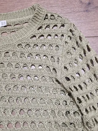 Jersey verde de crochet talla M