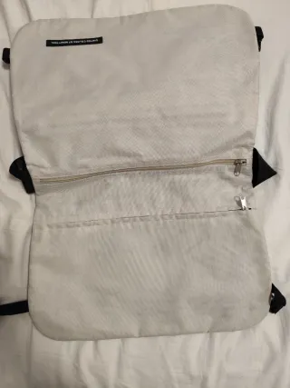 Borsa porta documenti Benetton nera e beige