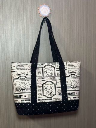 Bolso Tote Hecho a Mano Diseño Perro Kawaii