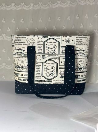 Bolso Tote Hecho a Mano Diseño Perro Kawaii