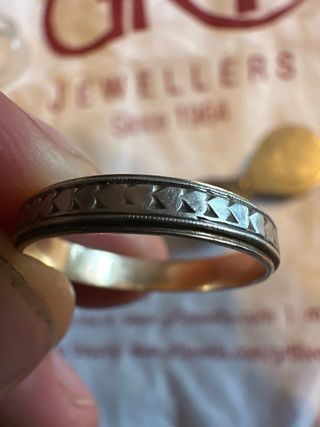 Anillo Oro 14K y Oro Blanco Hombre gold ring 3,6gr