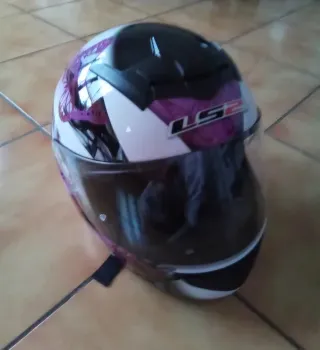Casco Moto LS2 FF352 Flutter Morado Blanco