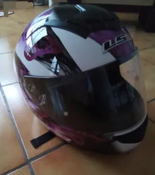 Casco Moto LS2 FF352 Flutter Morado Blanco