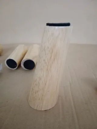 4 Patas Madera Muebles 12cm + Soporte y Tornillos