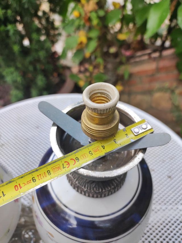 Pareja de lámparas quinque cerámica vintage floral