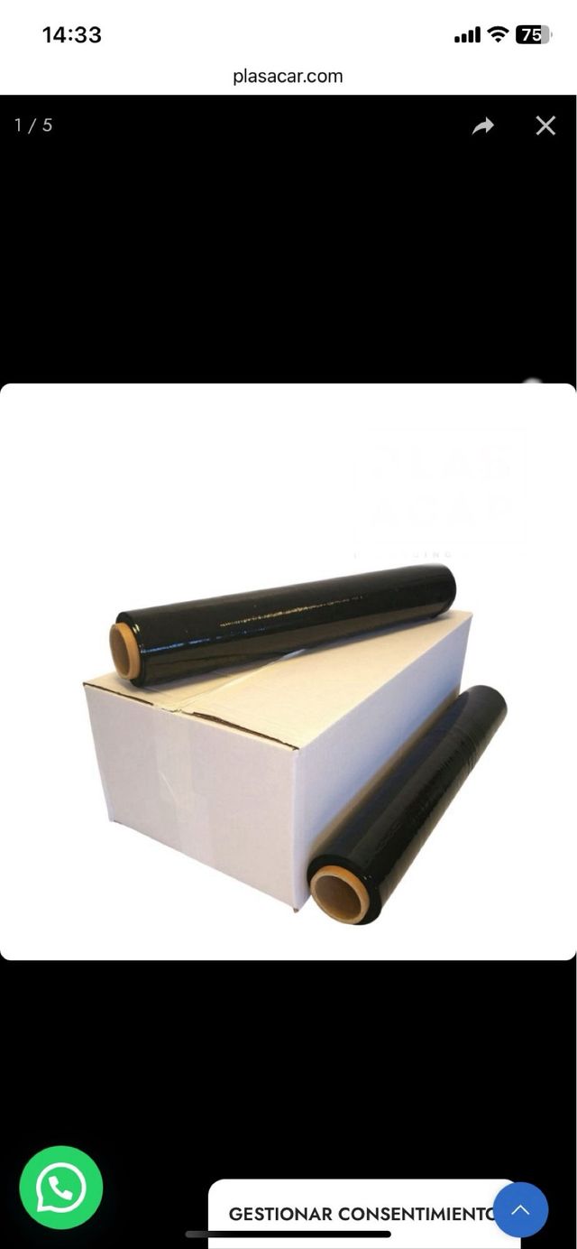 Scatola da 6 rotoli di pellicola estensibile manuale nera