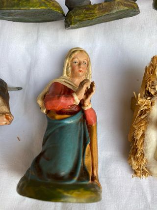Antiguo Belén Italiano 16 piezas,años 1950/60