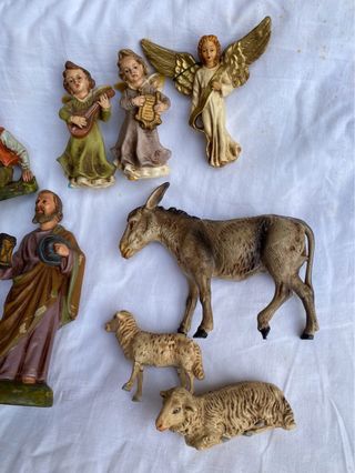 Antiguo Belén Italiano 16 piezas,años 1950/60