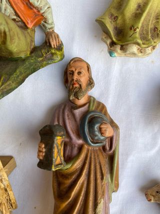 Antiguo Belén Italiano 16 piezas,años 1950/60