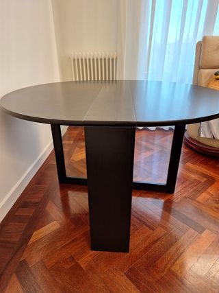 Mesa comedor redonda extensible madera