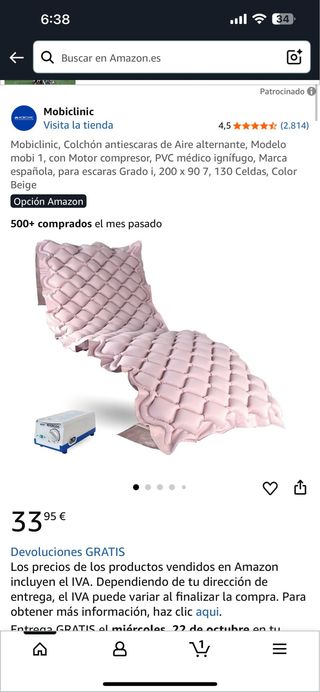 Materasso antipolvere ad aria alternata Mobiclinic