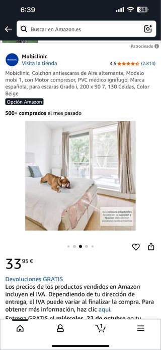 Materasso antipolvere ad aria alternata Mobiclinic