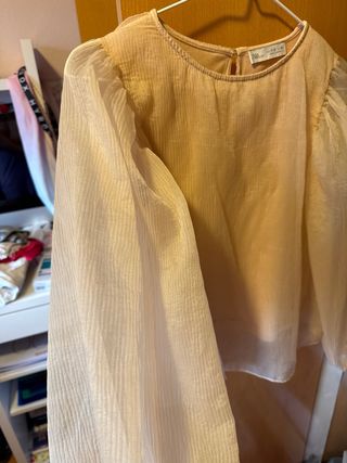 Blusa Zara salmón niña 11-12 años 