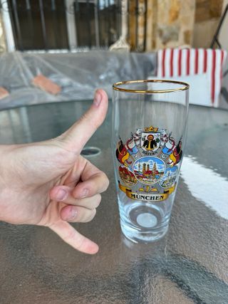 Vaso pinta cerveza Múnich con borde dorado