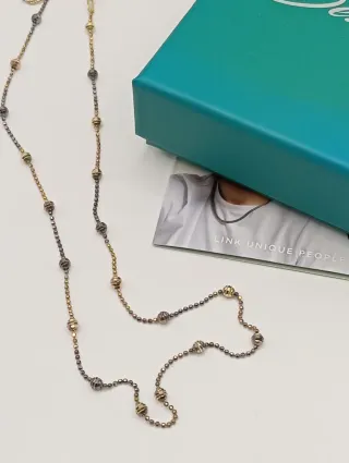 Collana Shine in argento bianco giallo e rosa