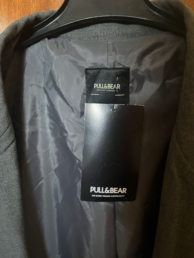 Chaqueta americana Pull&Bear gris mujer talla L/X