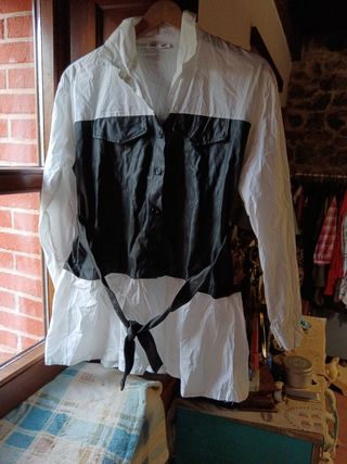 Camisa de vestir mujer bicolor