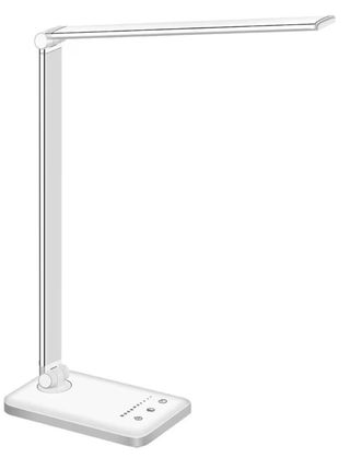 Lámpara Escritorio LED Plata y Blanca