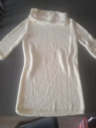 Vestido punto blanco roto talla única