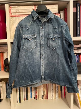 Ralph Lauren Camicia Western Denim Blu L snap usa